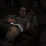 Abby đọc sách City of Thieves trong căn cứ WLF ở The Last of Us Part II Remastered