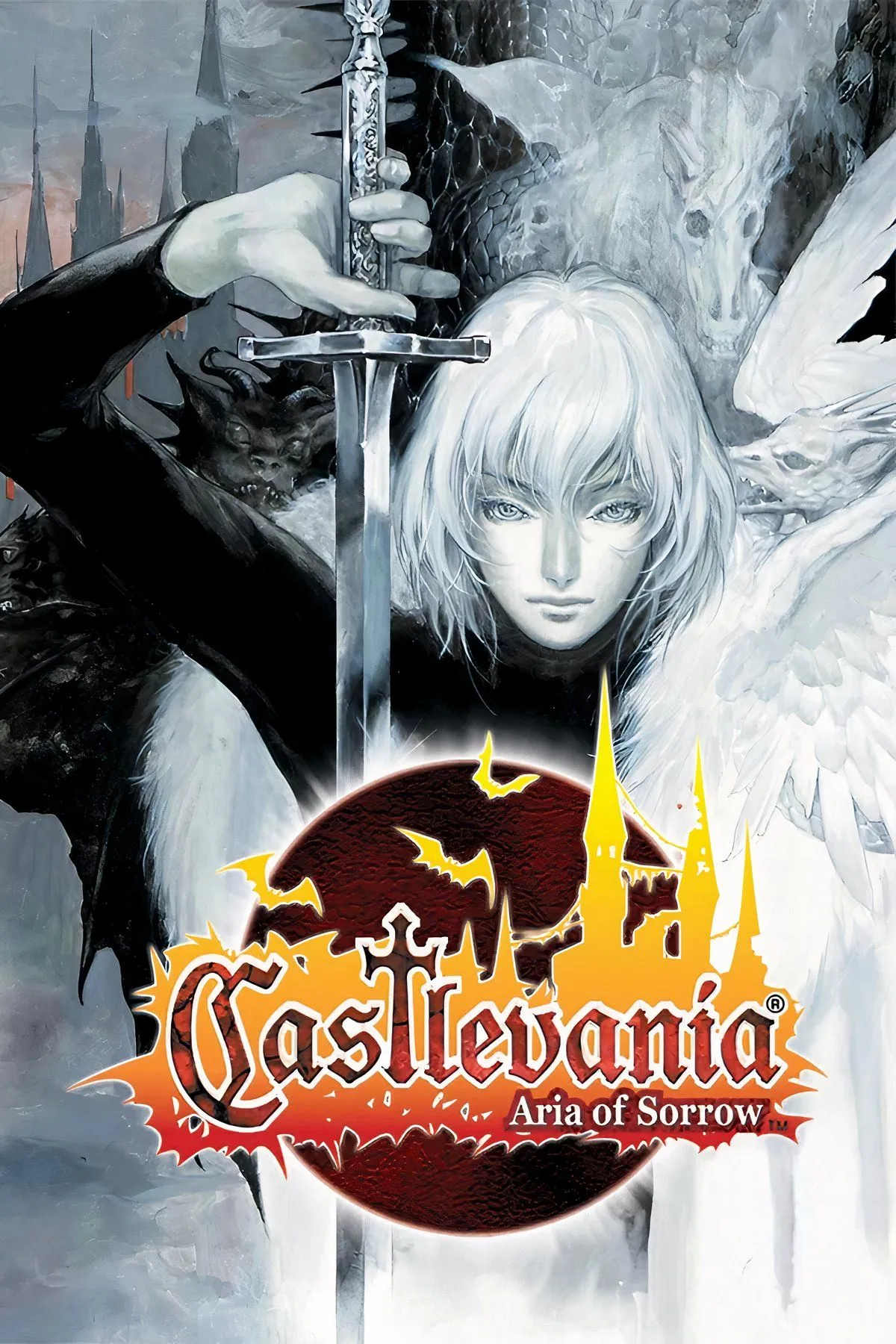 Ảnh bìa game Castlevania Aria of Sorrow với nhân vật chính Soma Cruz