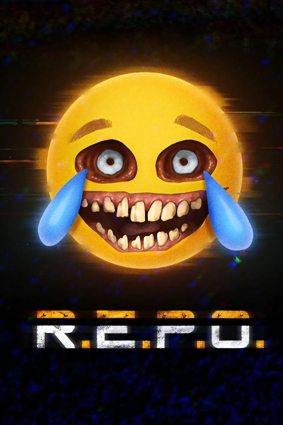 Ảnh bìa game R.E.P.O. với các nhân vật và quái vật lạ trong bối cảnh đáng sợ
