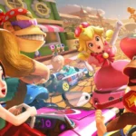 Ảnh chụp màn hình các tay đua trong Mario Kart 8 Deluxe trên Nintendo Switch, minh họa sự thành công của game đua xe kart