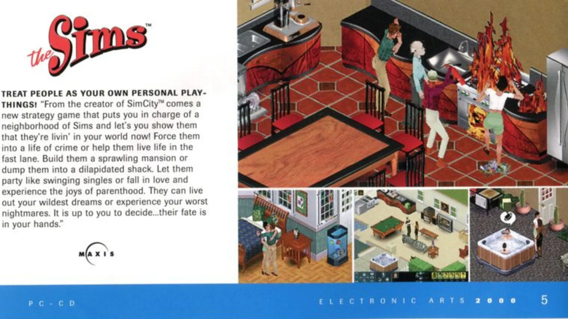 Ảnh quảng cáo giới thiệu game The Sims trước thời điểm ra mắt chính thức