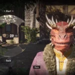 Argonian trong Oblivion Remastered đang đối thoại với người chơi