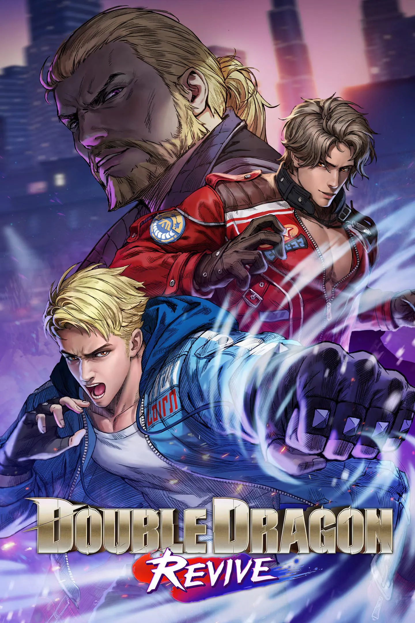 Artwork chính thức của Double Dragon Revive, tái hiện phong cách beat 'em up cổ điển.