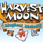 Bìa đĩa game Harvest Moon: Magical Melody phiên bản Wii với phong cách đồ họa Chibi dễ thương