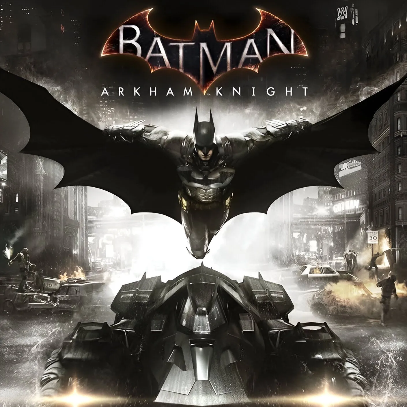 Bìa game Batman Arkham Collection bao gồm Arkham Asylum, Arkham City và Arkham Knight.