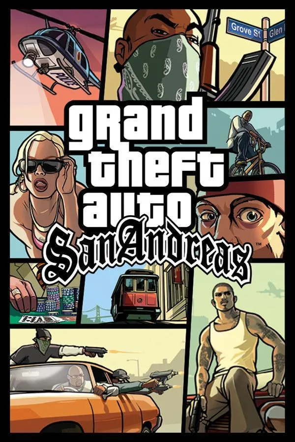 Bìa game Grand Theft Auto San Andreas phiên bản PlayStation 2