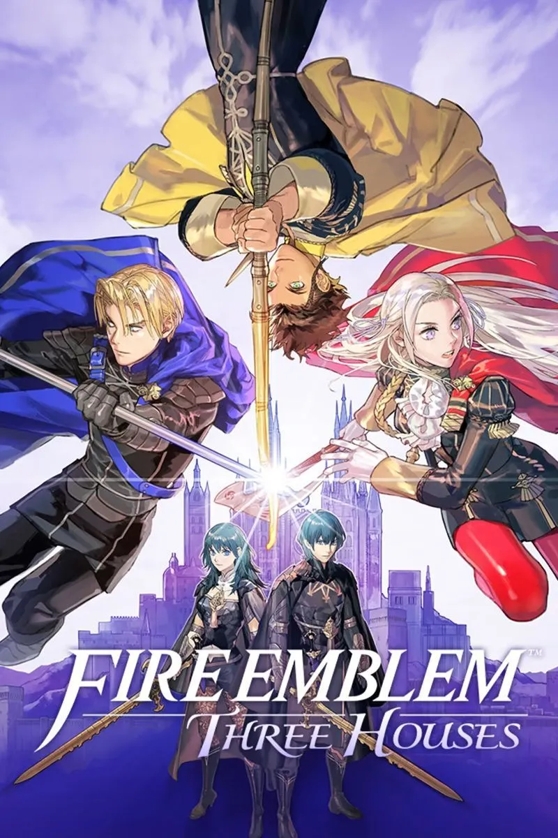 Bìa nghệ thuật của Fire Emblem: Three Houses, tựa game chiến thuật nhập vai đình đám trên Nintendo Switch.