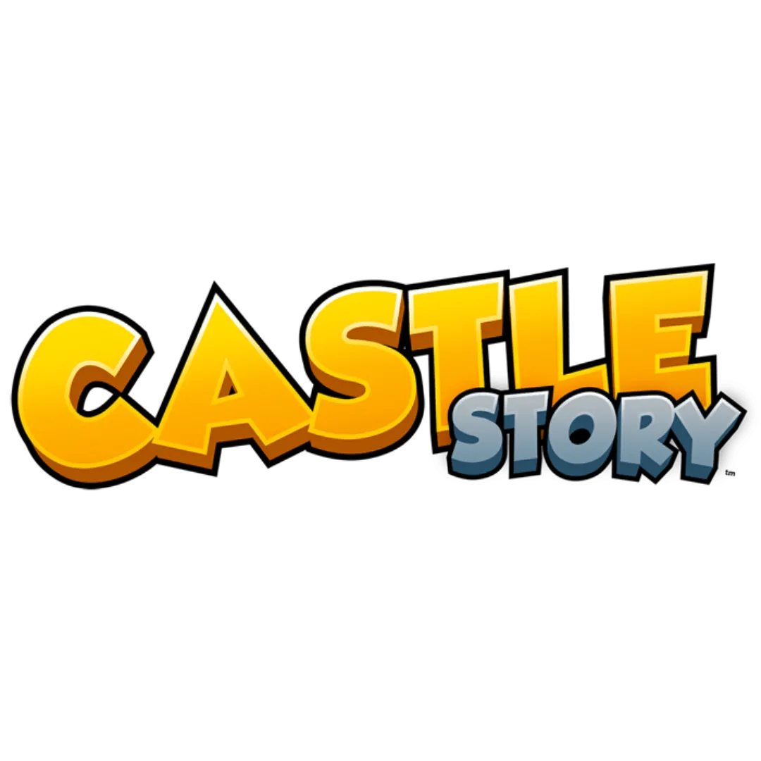 Biểu tượng Castle Story, thể hiện sự kết hợp giữa xây dựng lâu đài và yếu tố chiến thuật thời gian thực, với phong cách đồ họa khối hộp.