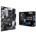 Bo mạch chủ ASUS Prime B550-PLUS với các linh kiện được làm nổi bật