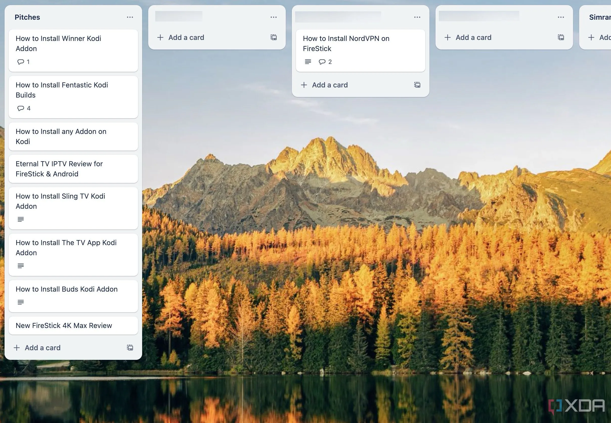 Các bảng dự án Trello với giao diện trực quan và ảnh bìa thẻ