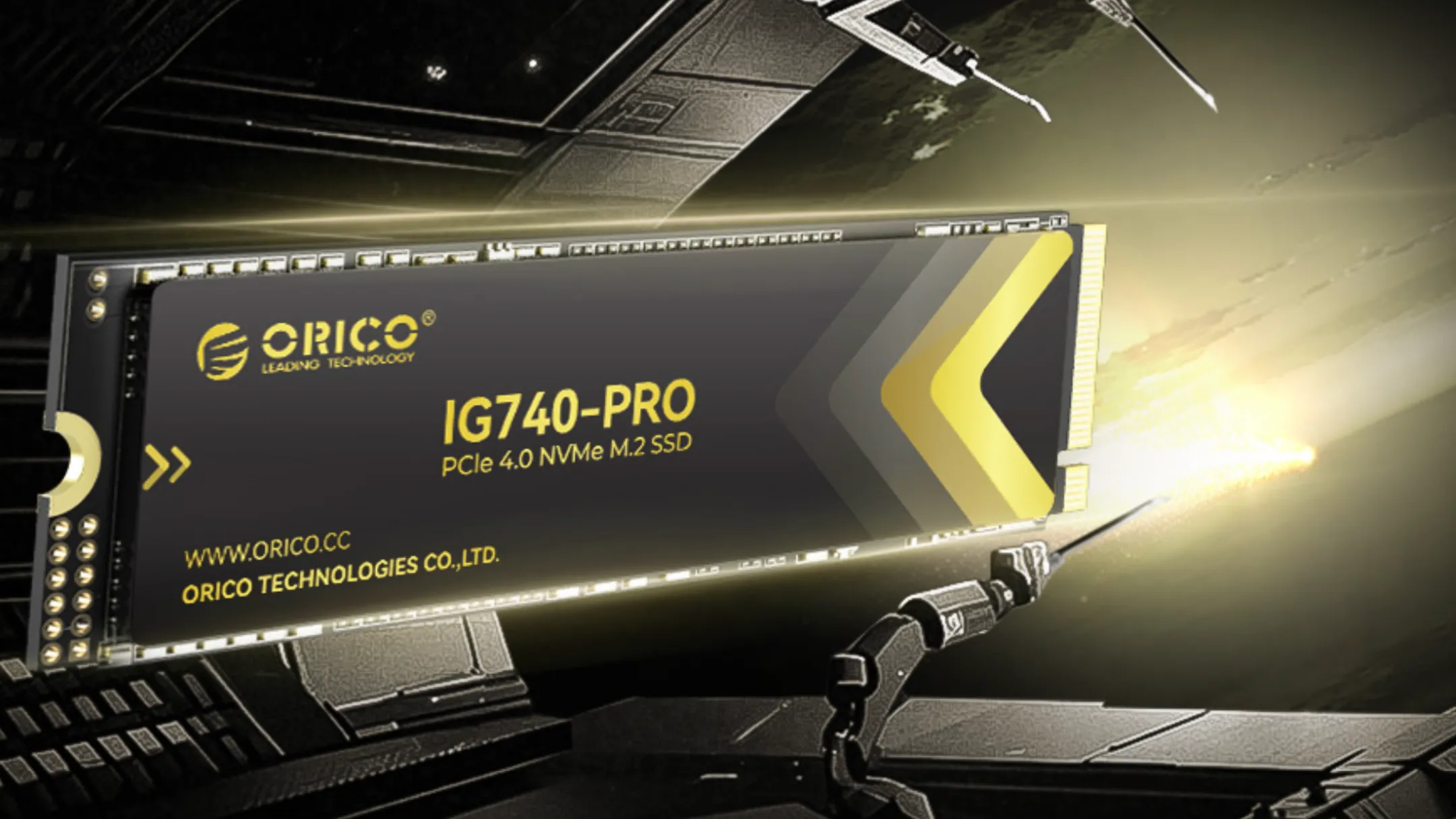 Cận cảnh SSD M.2 NVMe Orico 2TB với thiết kế tản nhiệt