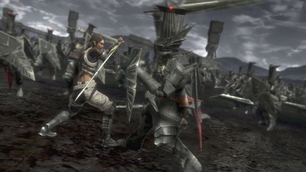 Cảnh chiến đấu kịch tính với kiếm trong tựa game JRPG kinh điển Lost Odyssey