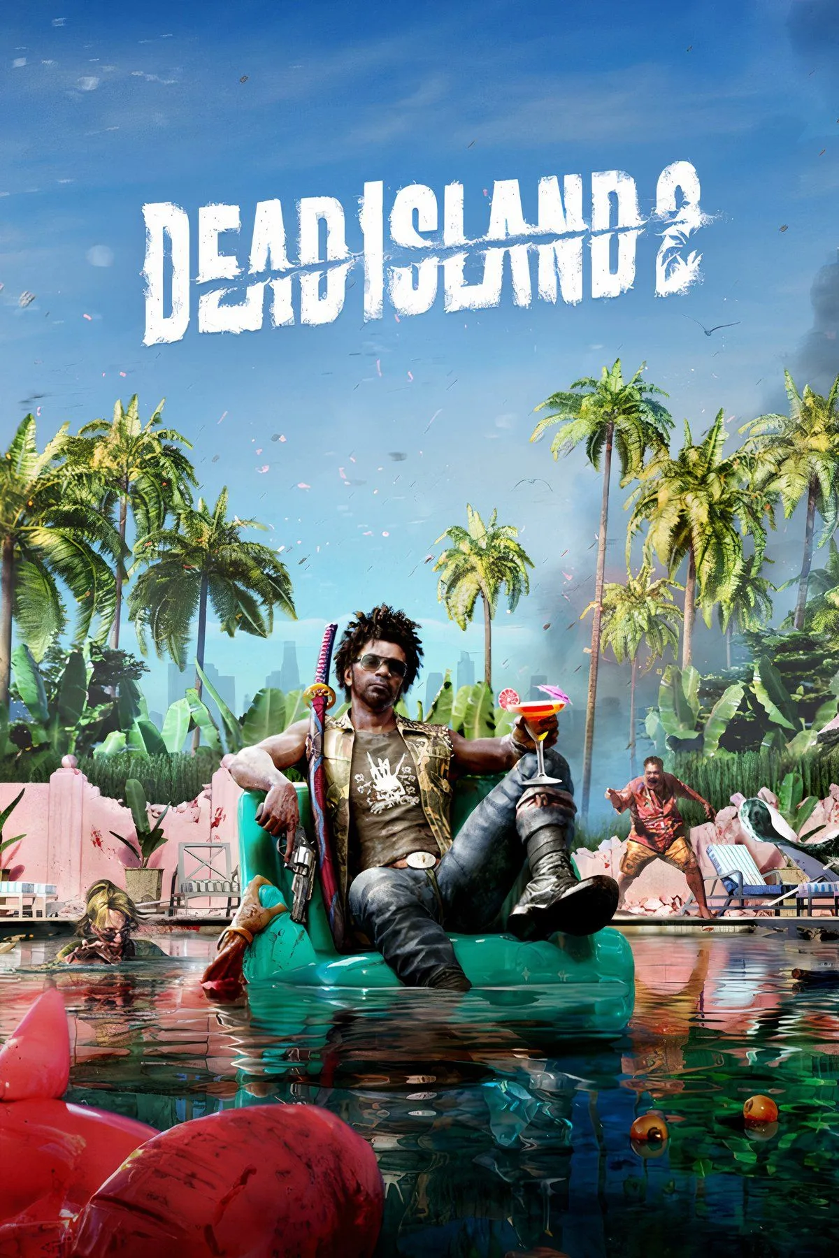 Cảnh chiến đấu trong Dead Island 2, với môi trường California đầy nắng và zombie.