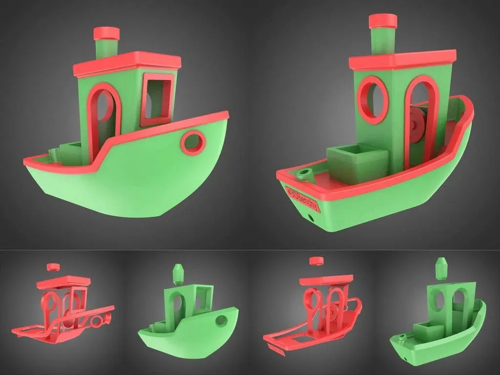 Cảnh minh họa Benchy nhiều phần - Phiên bản in kép mặt trước và sau