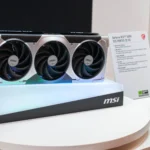 Card đồ họa MSI RTX 5090 tại sự kiện CES 2025, liên quan đến vấn đề lỗi phần cứng ROPs của Nvidia.