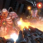 Chế độ nhiều người chơi Battlemode của Doom Eternal với ba con quỷ lớn đối đầu Doom Slayer