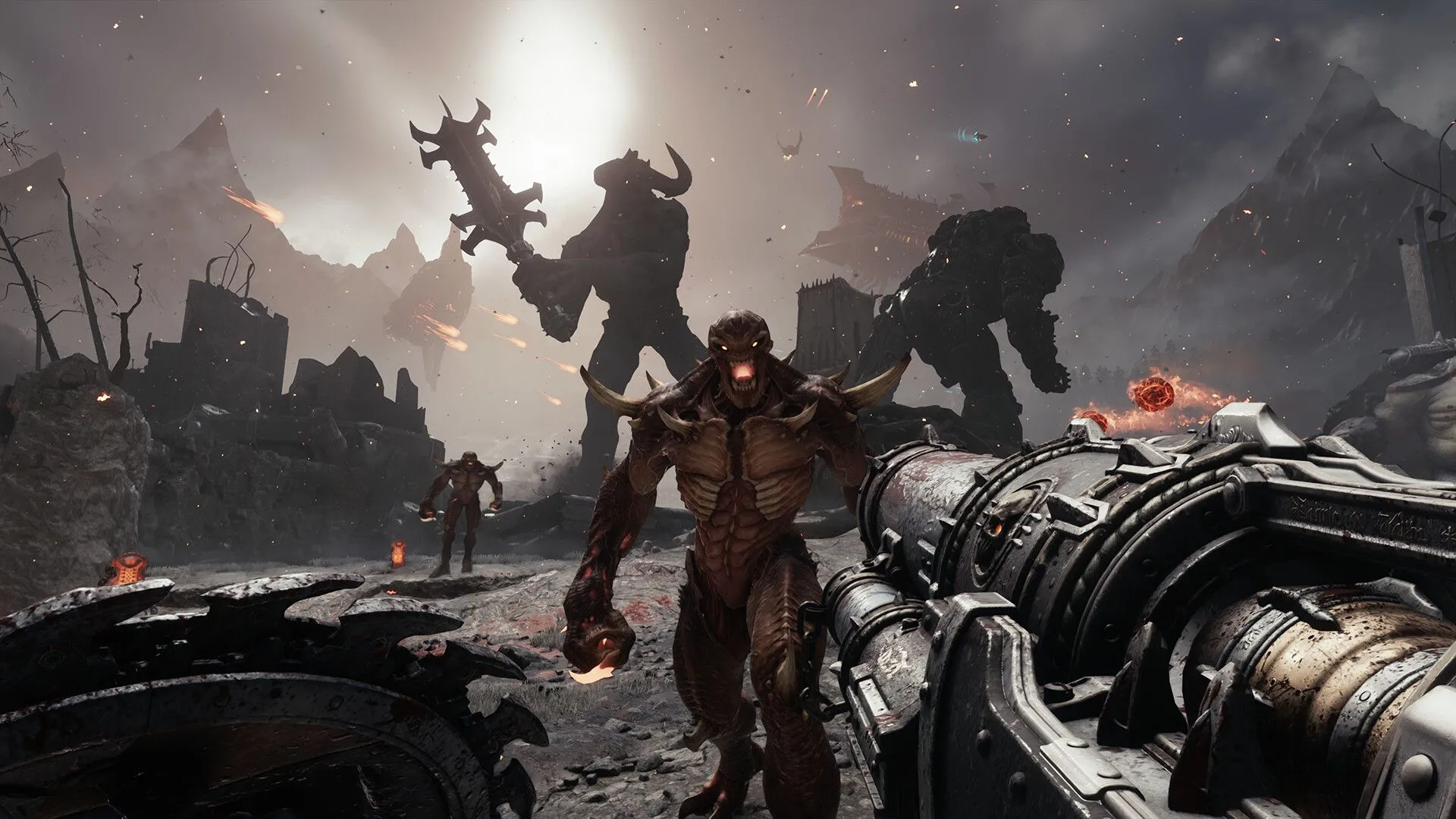 Doom Slayer sử dụng khiên và vũ khí cận chiến mới trong trận chiến kịch tính của Doom: The Dark Ages