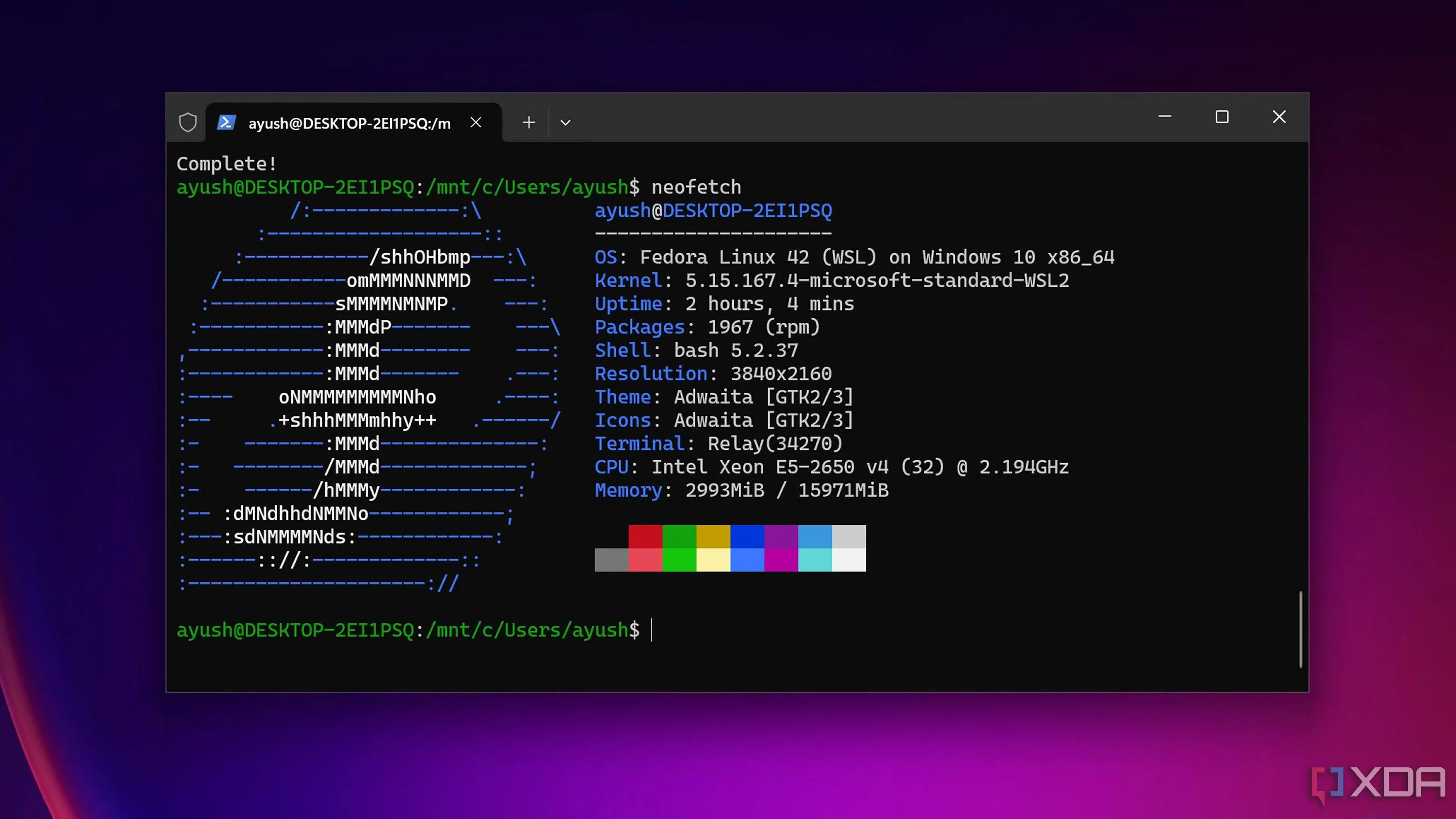 Fedora Linux được tích hợp và hoạt động trong Windows Subsystem for Linux