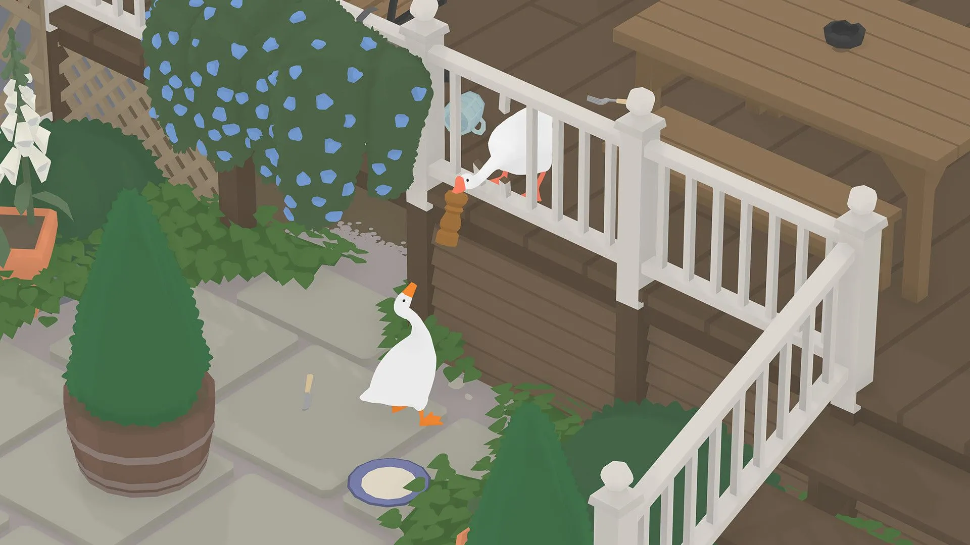 Gameplay vui nhộn của game indie Untitled Goose Game trên Steam