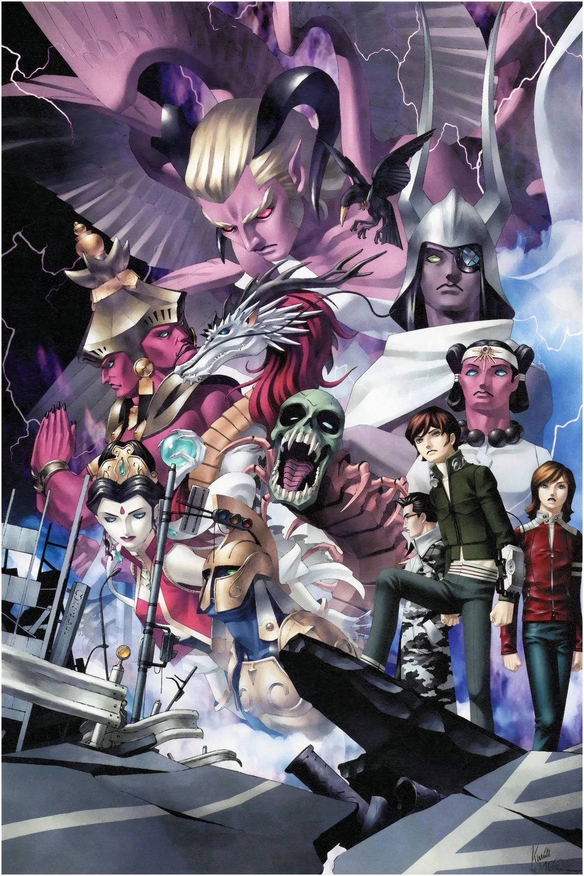 Giao diện bản đồ và menu tiếng Anh của game Shin Megami Tensei GBA, sau khi áp dụng bản vá dịch thuật