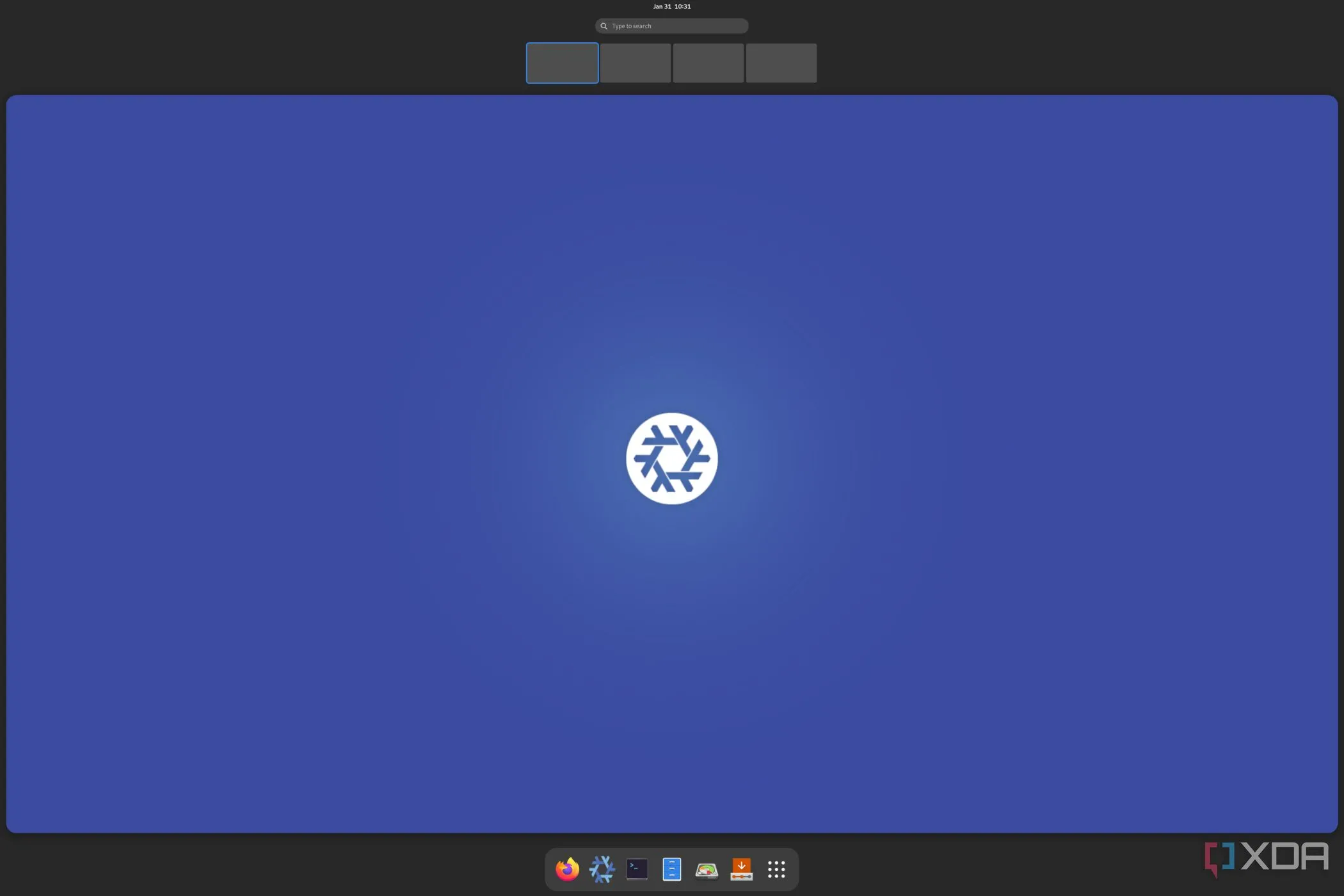 Giao diện desktop NixOS với nhiều tùy chọn môi trường