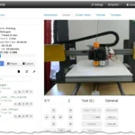 Giao diện điều khiển OctoPrint cho máy khắc laser hiển thị các tùy chọn kết nối và lệnh
