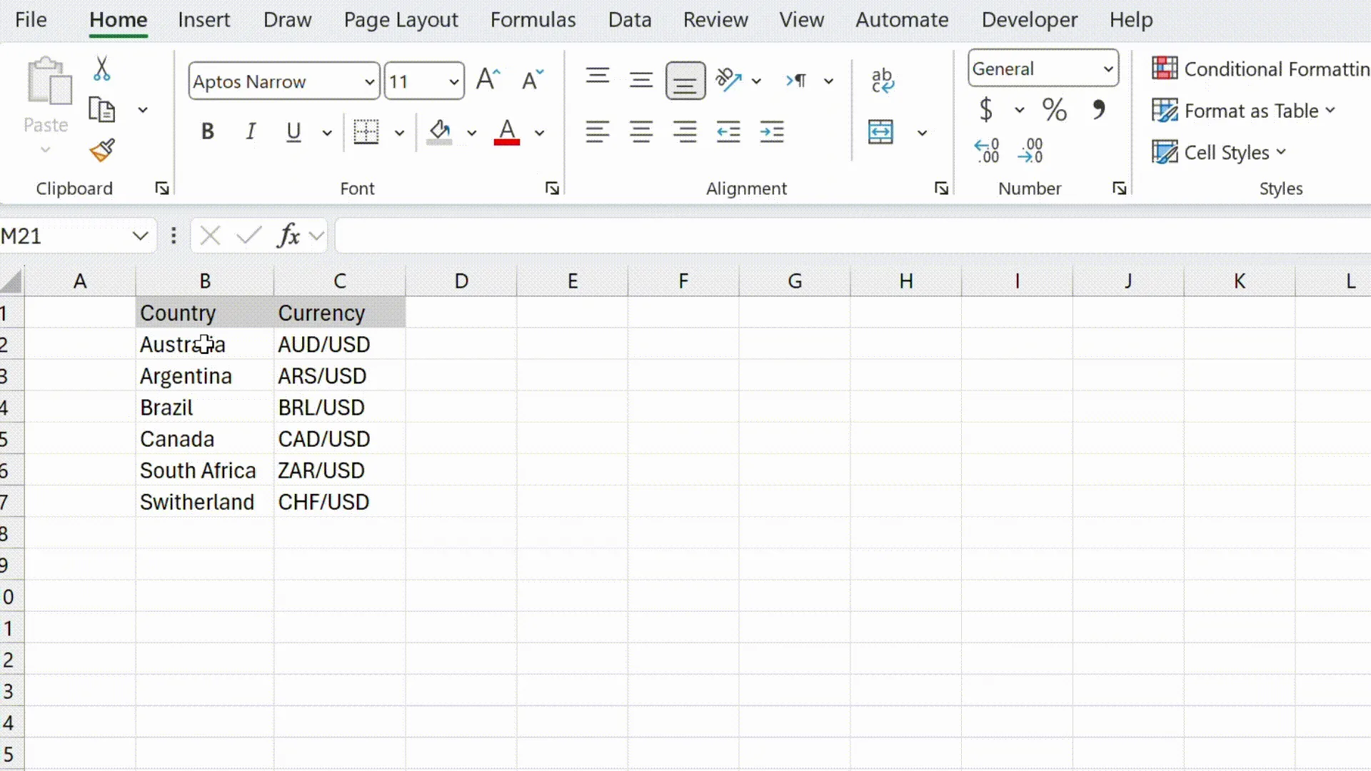 Giao diện Excel với biểu tượng Value Tokens hiển thị loại dữ liệu mới