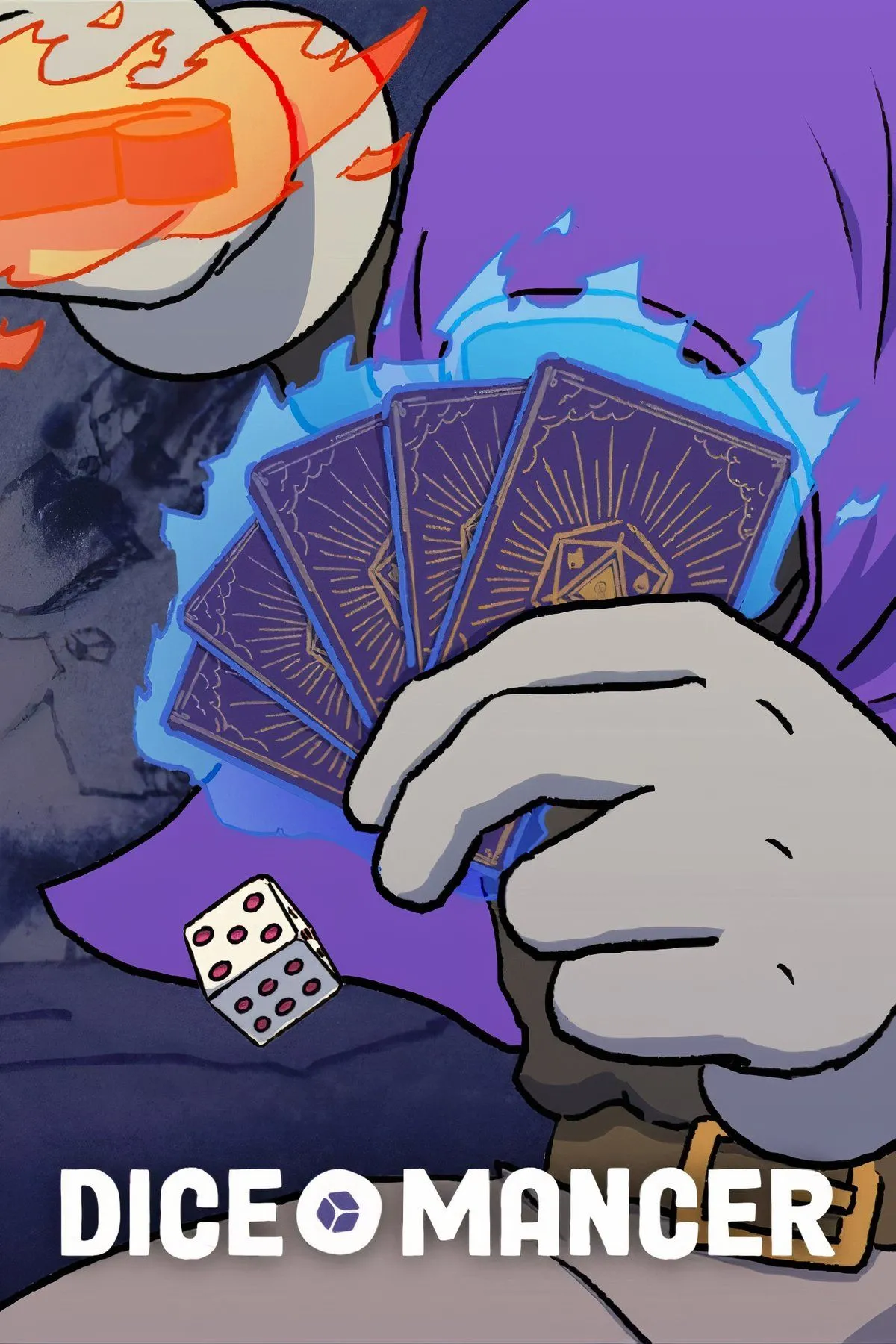 Giao diện gameplay của Diceomancer, hiển thị cơ chế xây dựng bộ bài và việc sử dụng One Die để thay đổi các con số trên màn hình