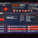 Giao diện MSI Click BIOS 5 hiển thị các tùy chọn cấu hình ổ đĩa lưu trữ, một phần quan trọng của việc cập nhật BIOS để khắc phục sự cố hệ thống.