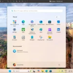 Giao diện Start Menu mới trên Windows 11 hiển thị các nhóm ứng dụng và khu vực ghim