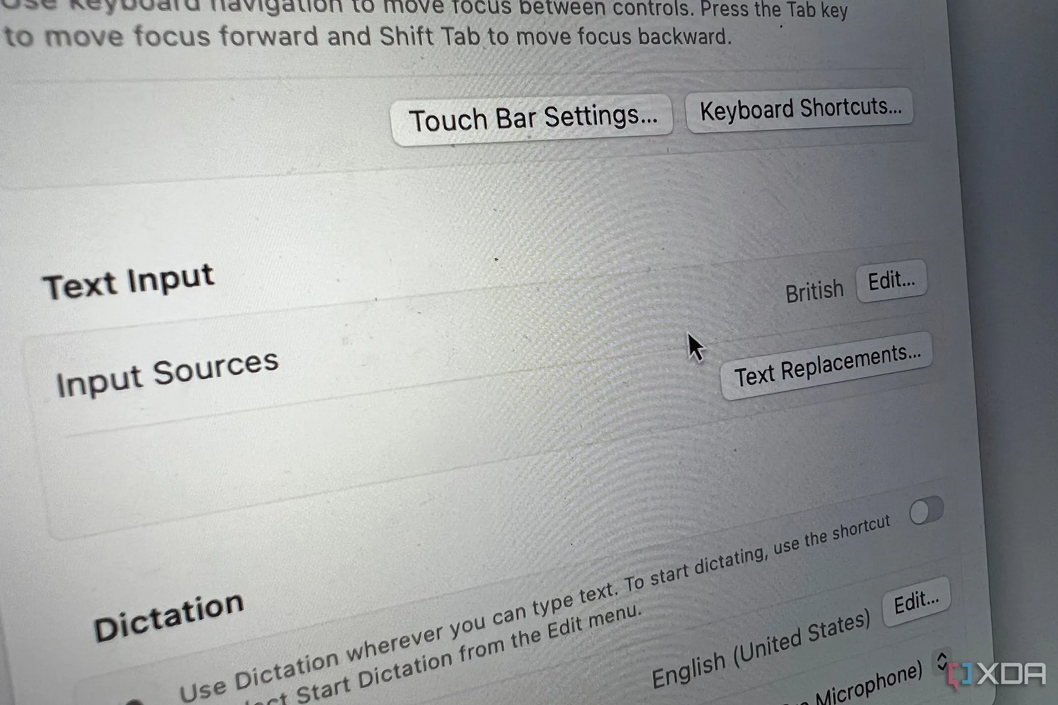 Giao diện tính năng Text Replacement trên MacOS - Công cụ thay thế văn bản mặc định