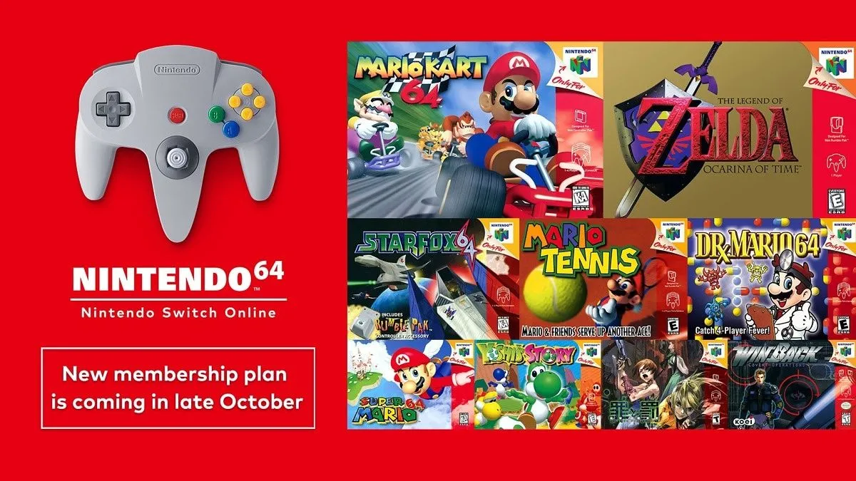 Giao diện trò chơi Nintendo 64 cổ điển trên ứng dụng Nintendo Switch Online Expansion Pack
