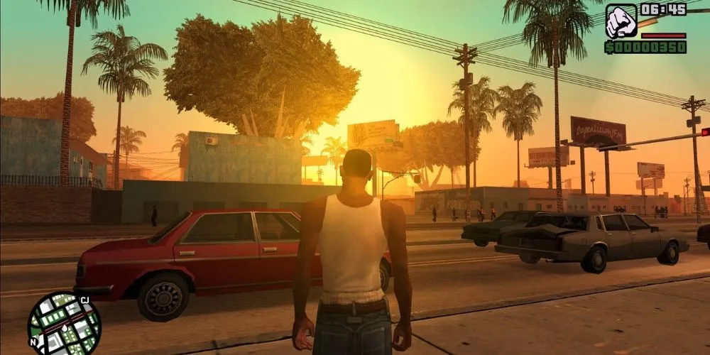 Grand Theft Auto San Andreas đang chạy trên hệ máy PlayStation 2