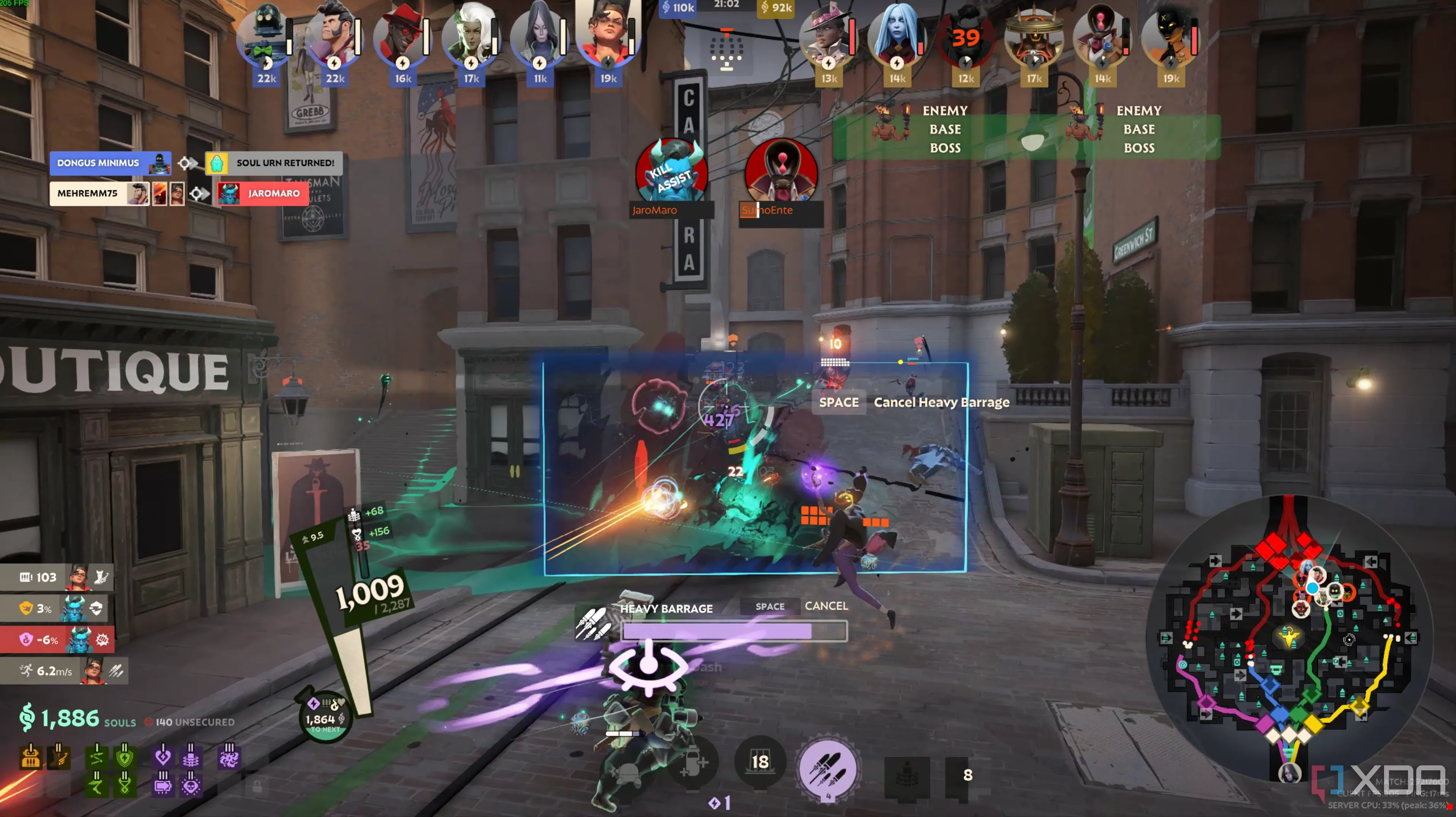 Hai nhân vật đang giao chiến trong tựa game Deadlock mới của Valve