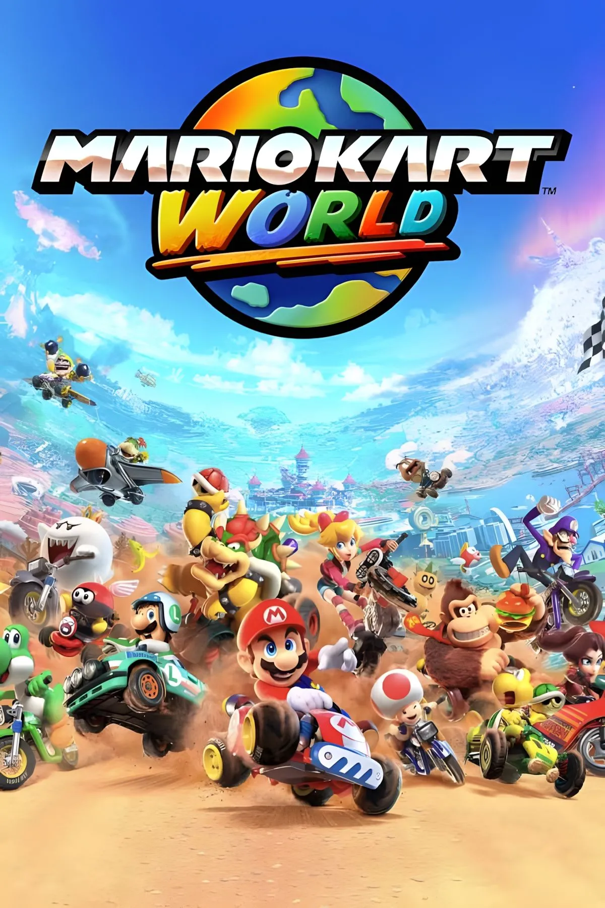 Hình ảnh bìa game Mario Kart World nổi bật trên Nintendo Switch 2