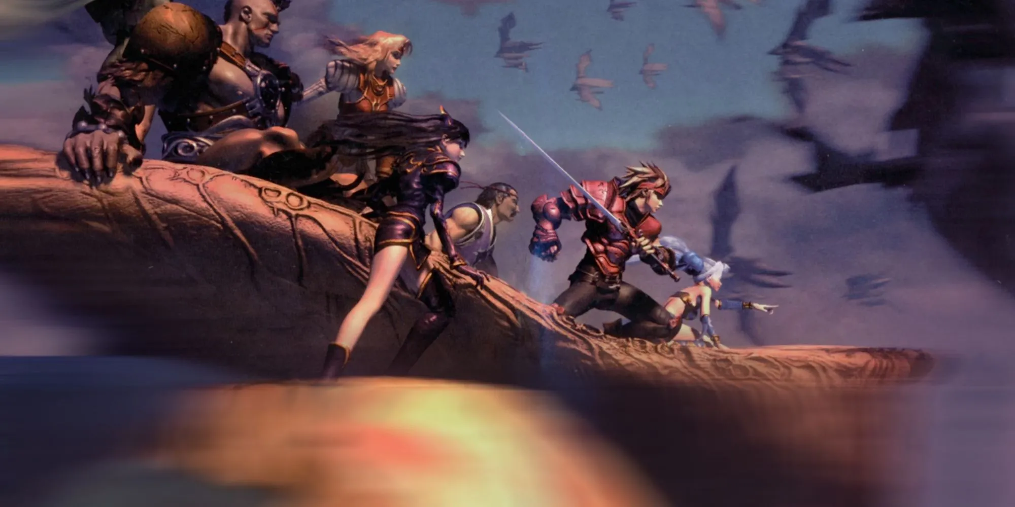Hình ảnh chính các nhân vật trong đội hình The Legend of Dragoon, tựa game nhập vai kinh điển PlayStation.