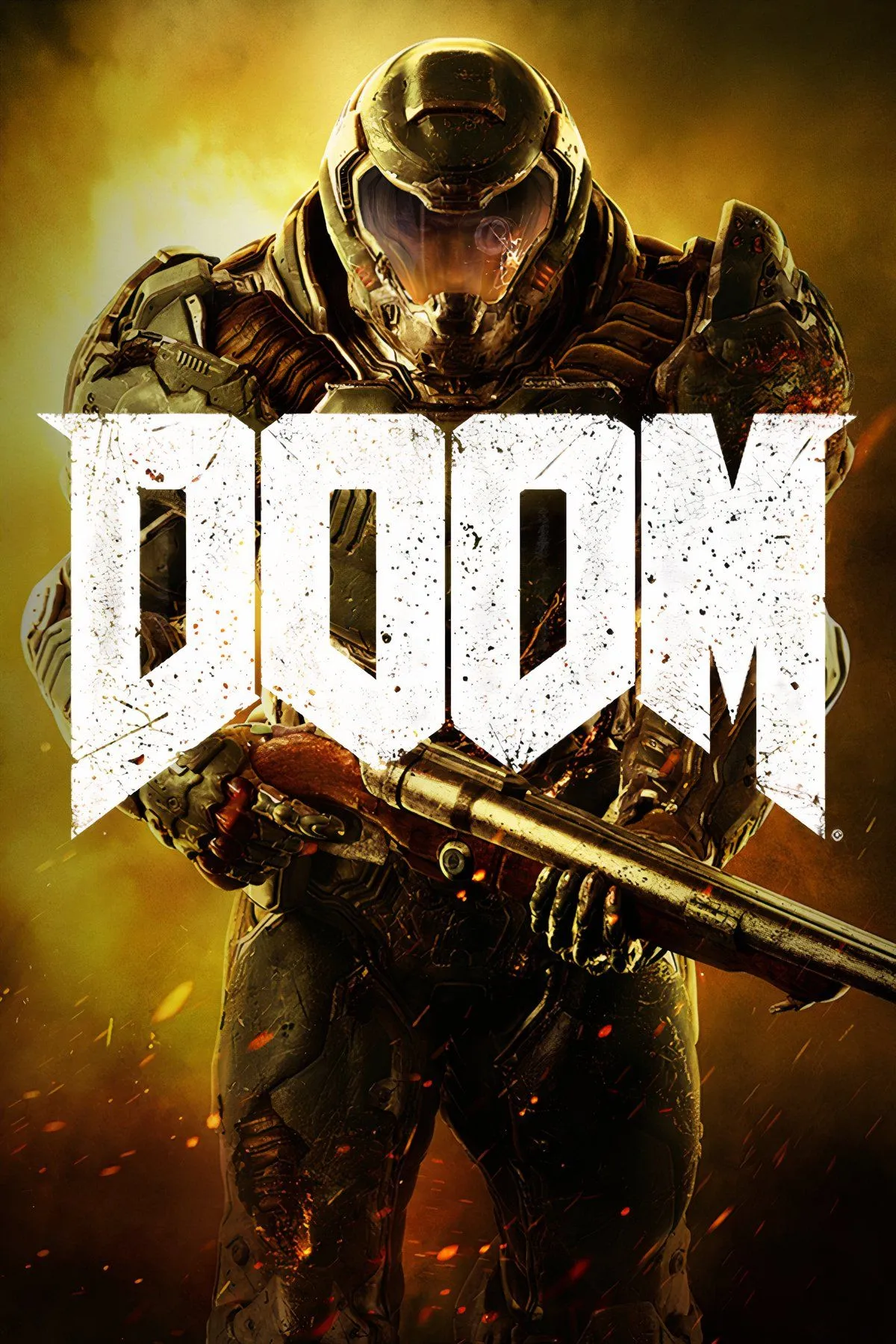 Hình ảnh Doom Slayer chiến đấu với quái vật trong DOOM 2016