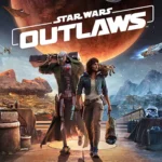 Hình ảnh Key Art game Star Wars Outlaws trên PlayStation 5 và Xbox Series X, thể hiện nhân vật chính Kay Vess và Nyx.