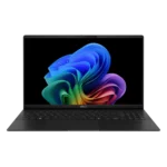 Hình ảnh laptop Asus Vivobook S 15 (Snapdragon X Plus) màu đen hiển thị màn hình OLED 3K rực rỡ.