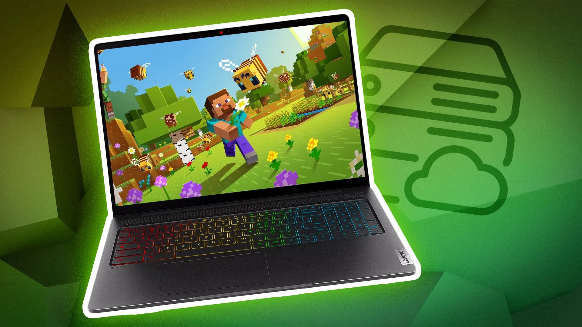 Hình ảnh một chiếc máy tính nhỏ đang chạy Minecraft server, minh họa trò chơi có âm nhạc được vinh danh.