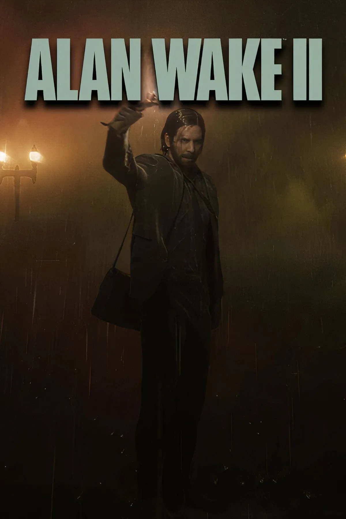 Hình ảnh trong game Alan Wake 2, thể hiện không khí kinh dị sinh tồn u ám với nhân vật chính Alan Wake đối mặt với thế lực bóng tối.