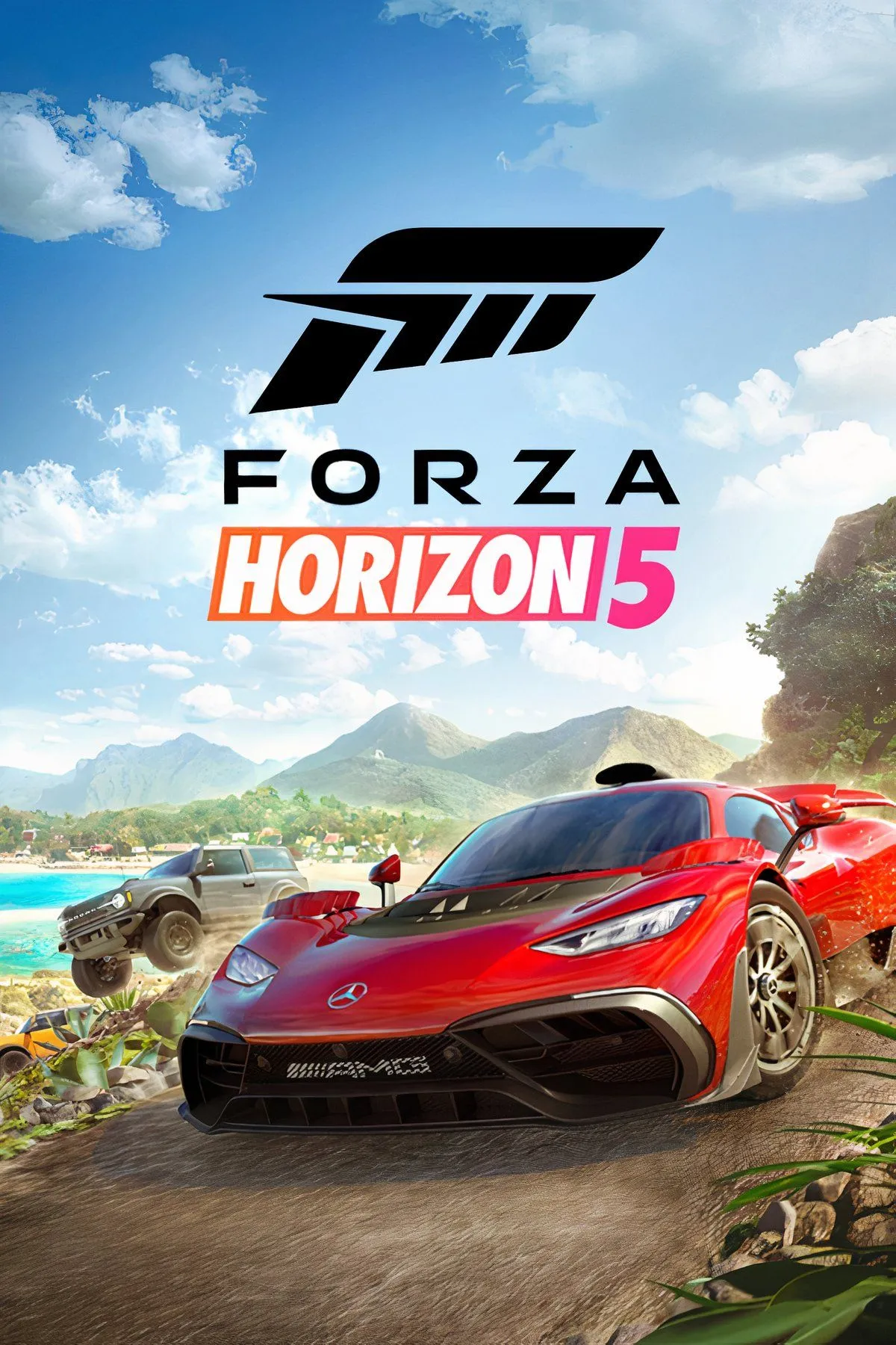 Hình ảnh xe hơi siêu sang chạy trên đường trong Forza Horizon 5, bối cảnh Mexico