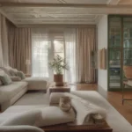 Không gian phòng khách phong cách Vintage được RoomGPT tạo ra