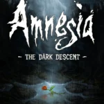 Khung cảnh đáng sợ trong Amnesia The Dark Descent với sương mù dày đặc và vũng máu đỏ tươi, tạo không khí kinh hoàng
