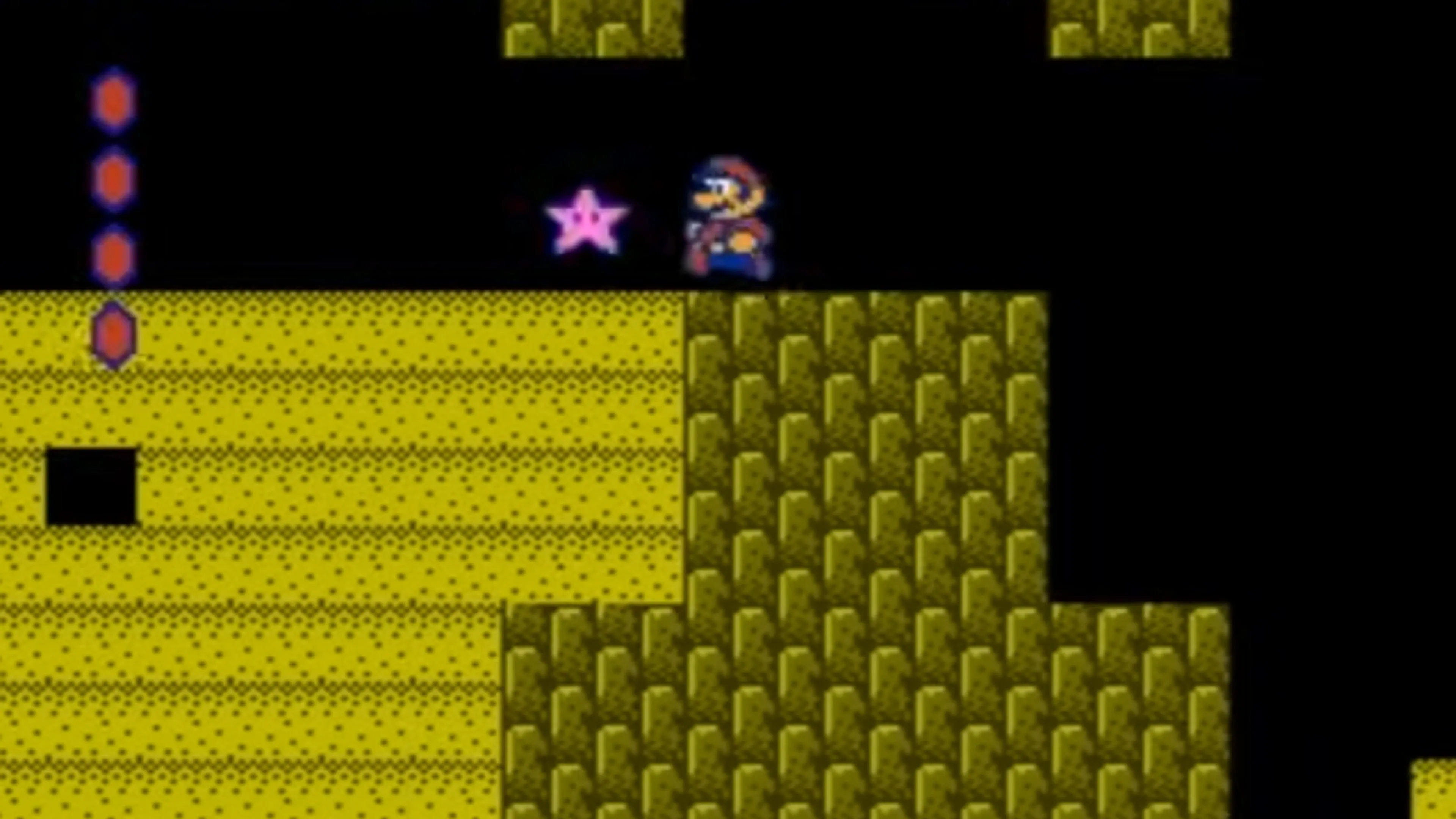 Khung cảnh màn chơi đêm với Mario trong Super Mario Bros. 2