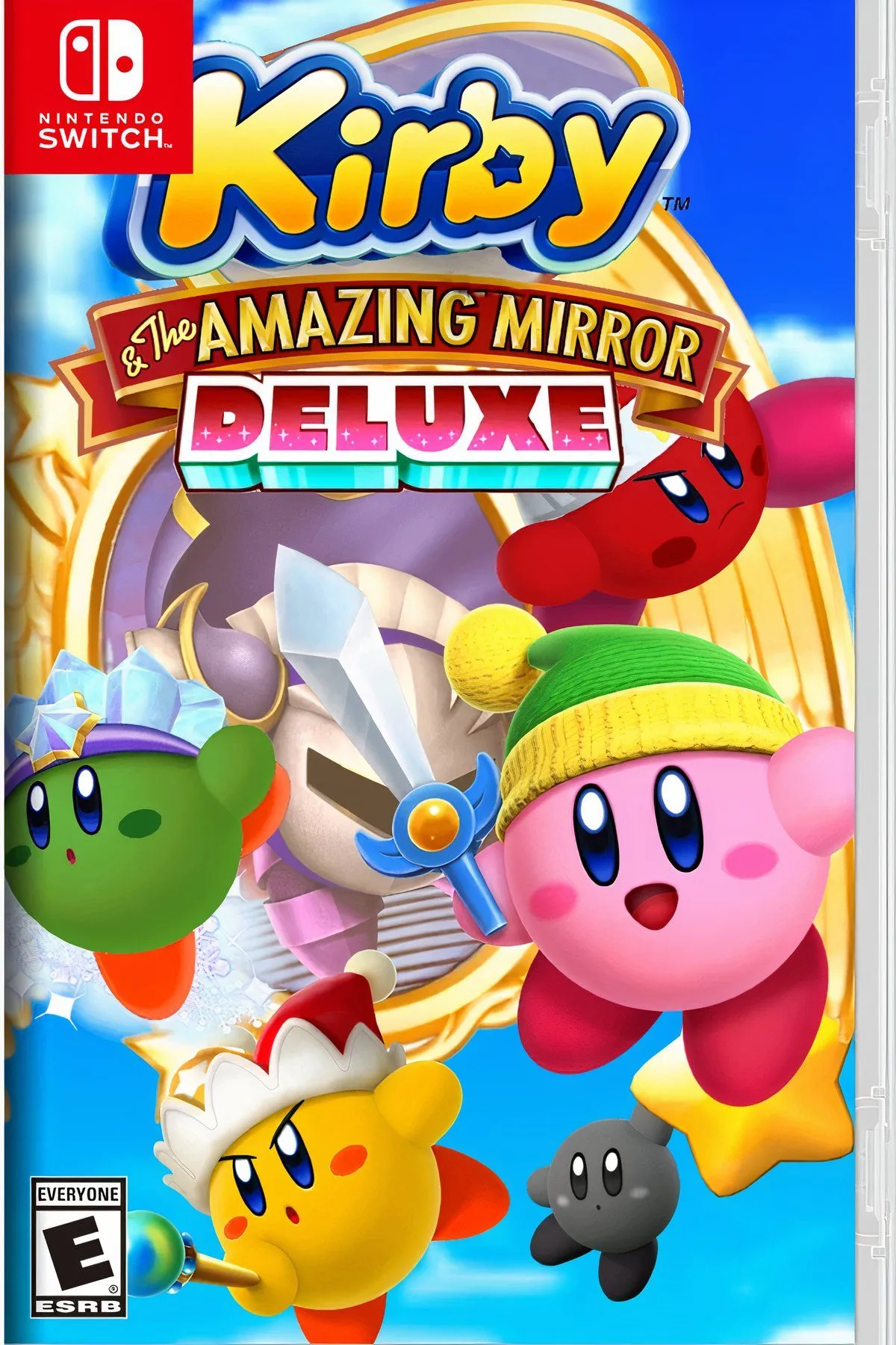 Kirby và các bản sao của mình trong Kirby &amp; the Amazing Mirror trên GBA, thể hiện lối chơi Metroidvania.