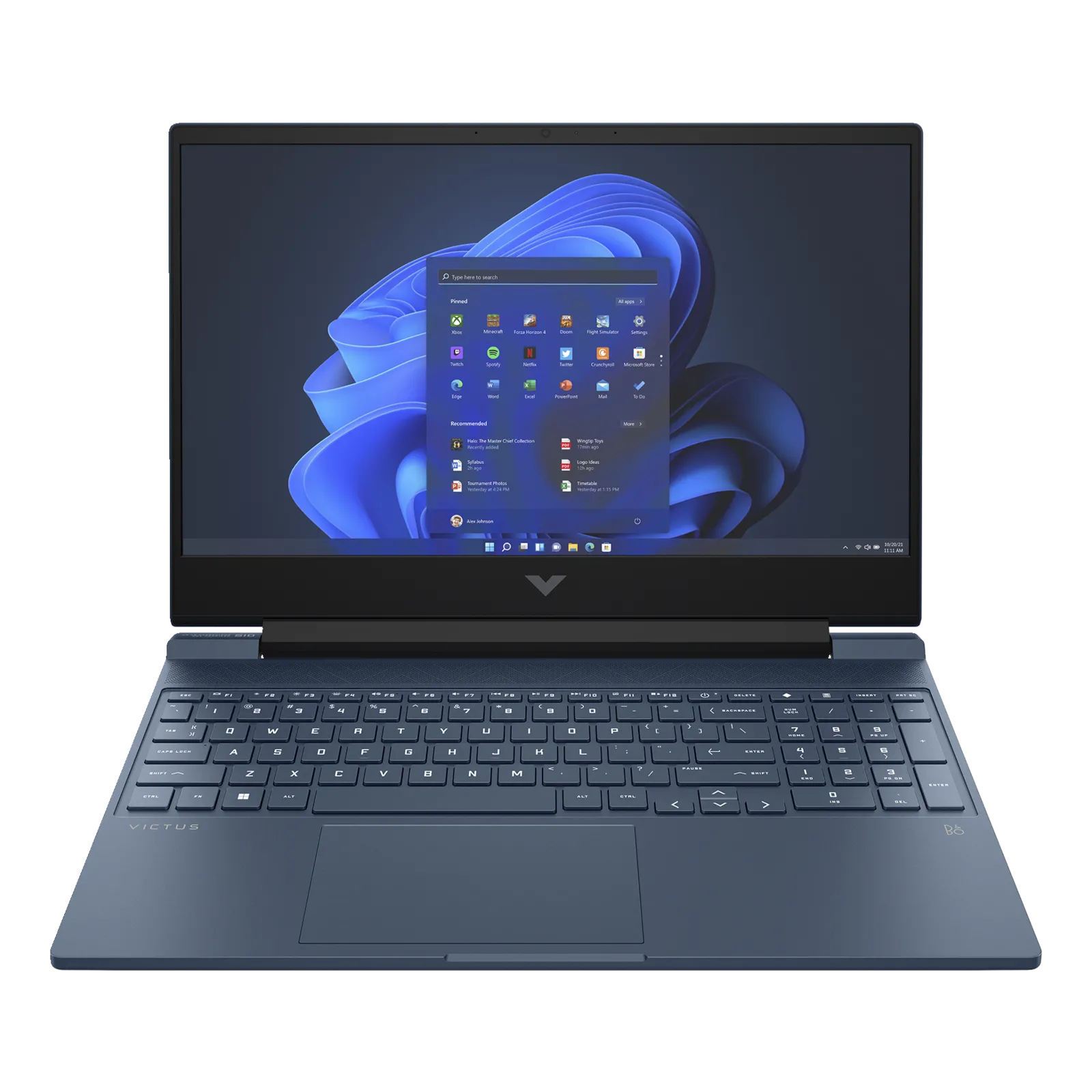 Laptop HP Victus 15 2023 màu xanh mặt trước