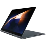 Laptop Samsung Galaxy Book 4 Pro 360 ở chế độ trình chiếu, thể hiện tính năng 2-in-1 linh hoạt