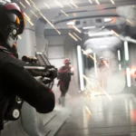 Lính Hoàng gia và quân Kháng chiến giao tranh trong Star Wars Battlefront 2