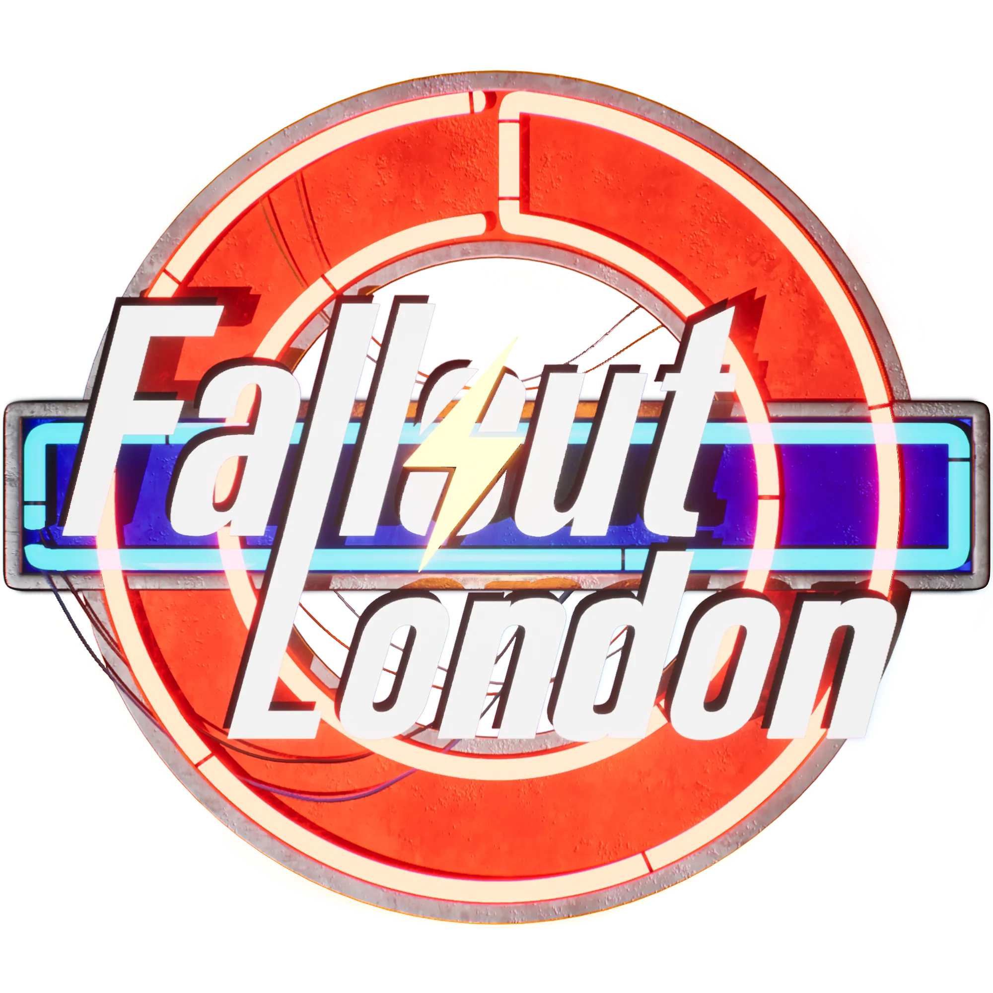 Logo của bản mod Fallout: London với biểu tượng lá cờ Anh và phong cách Fallout